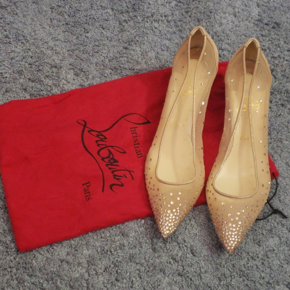 Christian Louboutin Follies Strass Heels - Picture 2 of 6